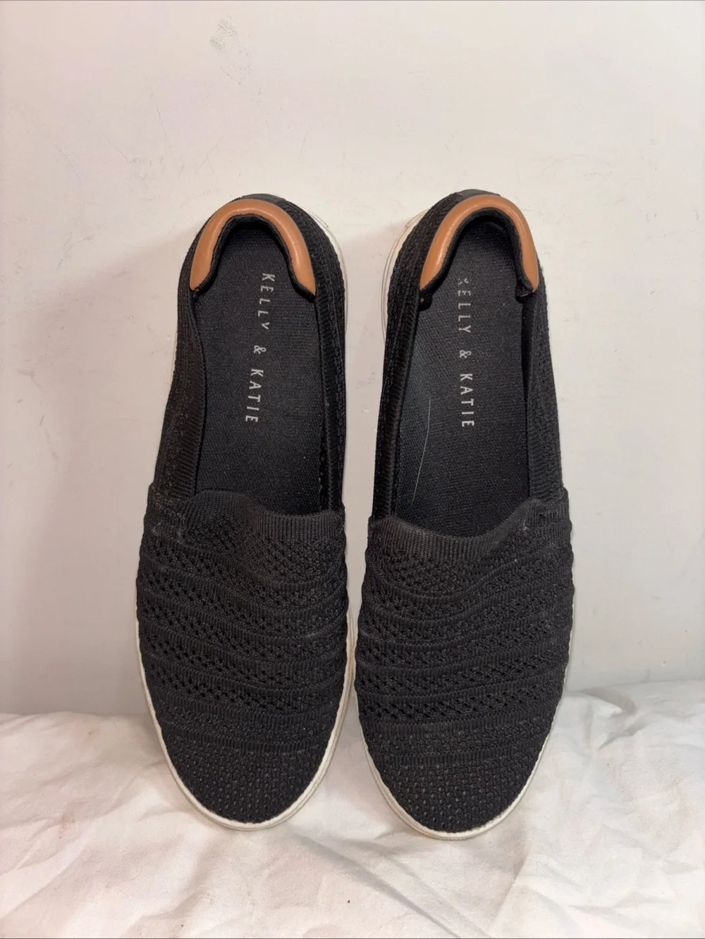 Kelly & Katie Men's Black Slip-On Knit Sneakers. 7/19
